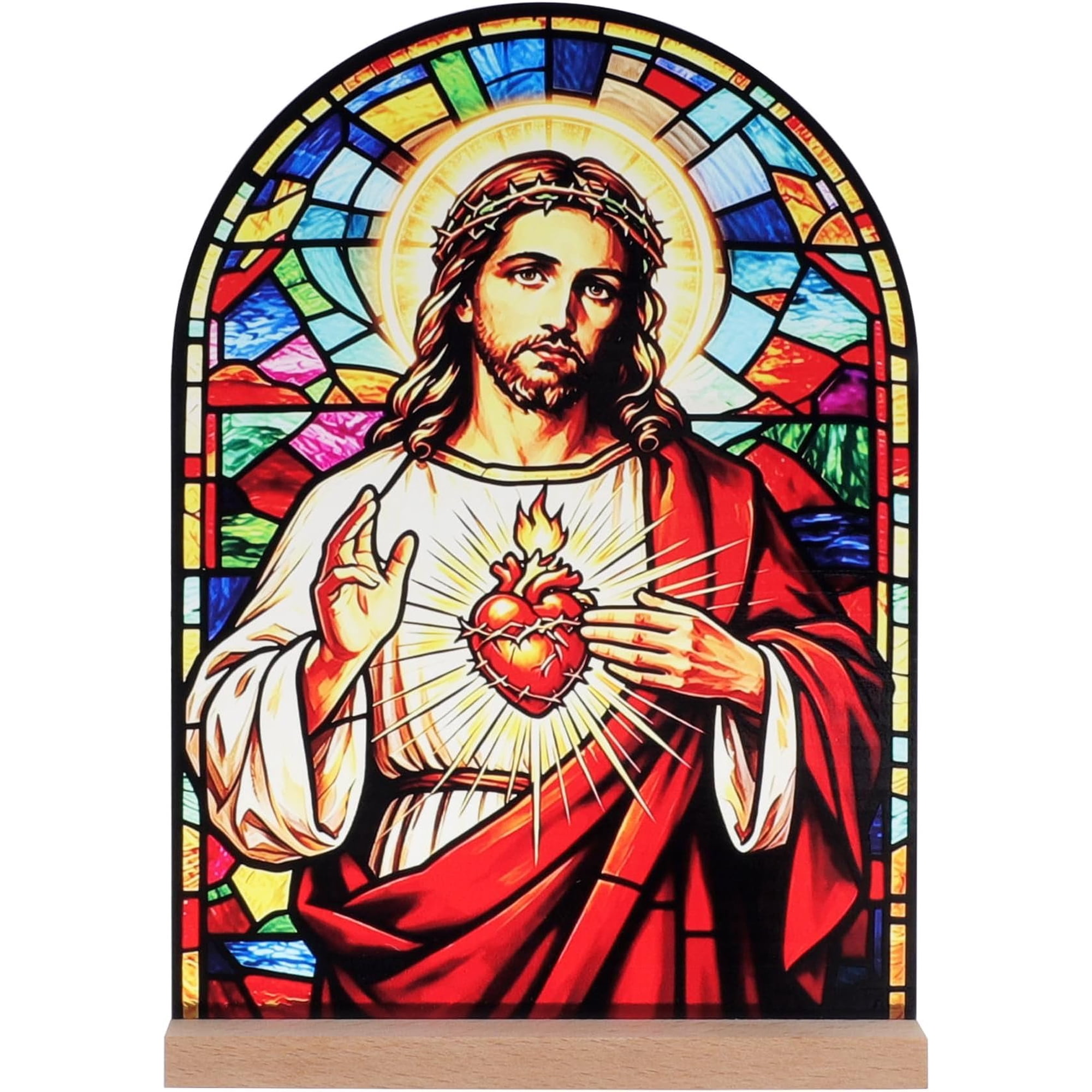 Sacred Heart of Stand Statue Catholic Icon Ornament Decor Christian Gifts