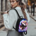 thumbnail image 3 of HELLHERO Galaxy Wolf Mini Backpack, Zipper Closure Polyester Daypack, Lightweight Multiple Pockets Backpack for Women for Travel Work Outing, 3 of 8