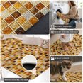 thumbnail image 4 of Runner Rug 15.7"x47.2", Abstract Geometric Non Slip Backing Floor Mats Area Rugs, Absorbent Muddy Dirt Trapping Carpet for Hallway Entryway Kitchen Bedside Vintage Minimalist Grid Gingham Brown, 4 of 9
