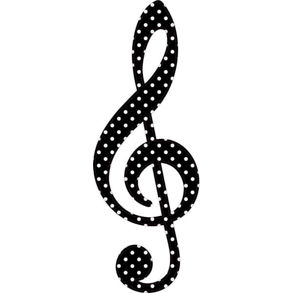 2in x 6in Polka Dot Treble Clef Sticker