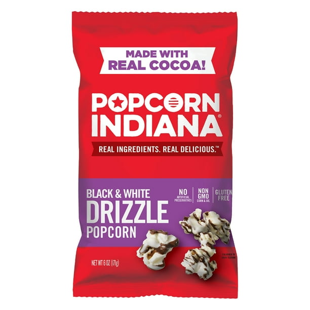 Popcorn Indiana Black & White Drizzled Kettle Corn, 6 Oz.