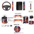 thumbnail image 7 of HUISEFOR 15 Pieces Sunset Palm Tree Car Seat Cover Full Set Including Steering Wheel Cover, Belt Cover, Breathable, Non Slip, Scratch-Resistant, Universal Size Fit for Most Cars, 7 of 7