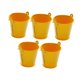 thumbnail image 2 of 5 cubos de metal galvanizado, cubos de hielo, recipientes para manualidades con asa, decoración del hogar, jarrones metálicos decorativos resistentes Amarillo, 2 of 8