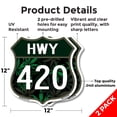 thumbnail image 2 of Highway 420 (2 Pack) 12 inch X 12 inch Shield-Shaped Rust-Free Aluminum Metal Signs Weather Resistant, UV Protected for Workplace Made in the USA, 2 of 7