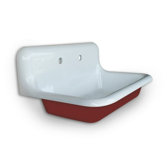 NBI Drainboard Sinks 30" x 18" Single Bowl Reinforced Cast Acryllic Rookwood Red Sink
