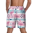 thumbnail image 4 of Gaeub Pink Striped Flamingo Mens Swim Trunks Stretch Beach Shorts Quick Dry for Men Swim Shorts Swimwear with Pockets- Small, 4 of 9