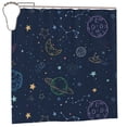 thumbnail image 2 of DouZhe Outer Space Planet Stars Pattern Shower Curtain, Waterproof Bath Curtains for Bathroom Decorations, 72 x 72 inches, 2 of 7