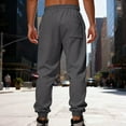 thumbnail image 4 of Ceisia Men Solid Color Loose Casual Pants Elastic Waist Drawstring Sports Gift Work Trousers, 4 of 6