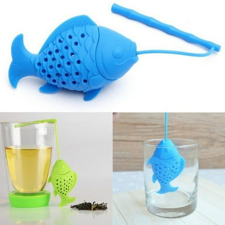 

Xunyuan Creative Fish Silicone Infuser Tea Leaf Strainer Filter Diffuser Kitchen Tool