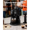 thumbnail image 3 of Bar Espresso Machine, Compact Expresso Coffee Machines for Home, 4-Cup Espresso Maker with Milk Frother for Cappuccino & Latte, Fast Heating System, Easy-to-Use, 800W, Black, 3 of 7