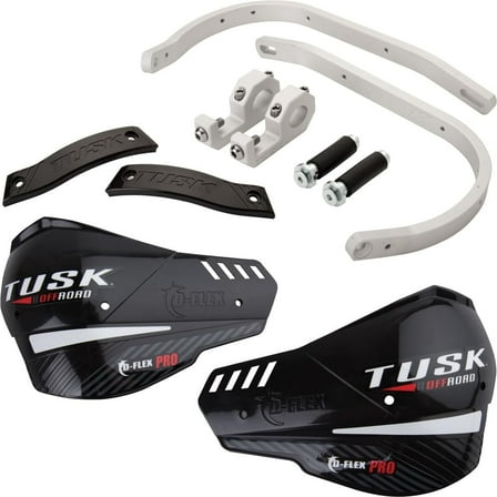 Tusk D-Flex Pro Adventure Handguards Silver Bar/Black Plastics 1 1/8" Bars for Kawasaki Klr650 1987-2018,2022-2024