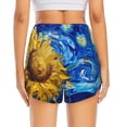 thumbnail image 3 of Picia Whimsical Sunflowers Night Sky Pattern Women's 2 in 1 Athletic Running Shorts High Waisted Workout Casual Gym Sweat Shorts with Comfy Liner Zipper Pockets-Large, 3 of 9
