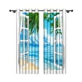 thumbnail image 6 of Tropical Ocean Beach Blackout Curtains, Room Darkening Grommet Curtains, White Window View, 42"x84", 2 Panel, 6 of 6