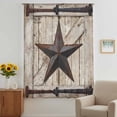 thumbnail image 3 of Texas Star Vintage Sheer Curtains 54 Inches Long for Bedroom, Brown Khaki Wooden Retro Art Light Filtering Privacy Drapes, Breathable Semi Sheer Window Treatment for Bathroom Dining Room Kitchen, 3 of 9