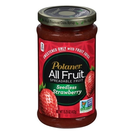 POLANER, ALL FRUIT, SPREADABLE FRUIT, SEEDLESS STRAWBERRY