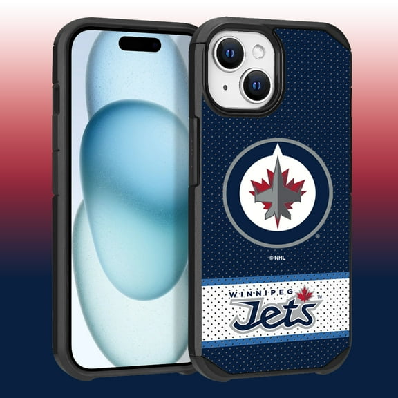 Apple iPhone 15 - NHL Licensed Winnepeg Jets Team Logo on Jersey Textured Dual Layer Case