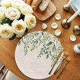 thumbnail image 2 of Eucalyptus Leaves Round 13 Inch Placemats Set of 4, Sage Green Spring Botanical Rustic HeatResistant Non Slip Place Mats for Dining Table, Wipeable Braided Kitchen Table Mats for Housewarming, 2 of 9