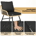 thumbnail image 6 of Renwick 4-Piece Patio Wicker Conversation Set with Loveseat, Table, 2 Chairs, Tan/Black, 6 of 10