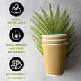 thumbnail image 4 of 100 8 oz Ripple Kraft Paper Cups Brown Hot Cold with Lids 3 Layer Rippled Small Insulated Disposable Coffee Cups for Cappuccino Hot Cocoa or Iced Drinks, 4 of 8