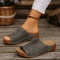 thumbnail image 6 of Womens Sandals Comfortable Fashion Casual Summer New Beach Round Toe Solid Hollow Wedge Sandals, 6 of 8