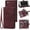 Wine Red, variant on Wallet Case for iPhone SE 2022 5G / 7/8/SE 2020 [4.7"] - RFID Blocking, PU Leather, Zipper Flip, Wrist Strap, Kickstand, Wine Red