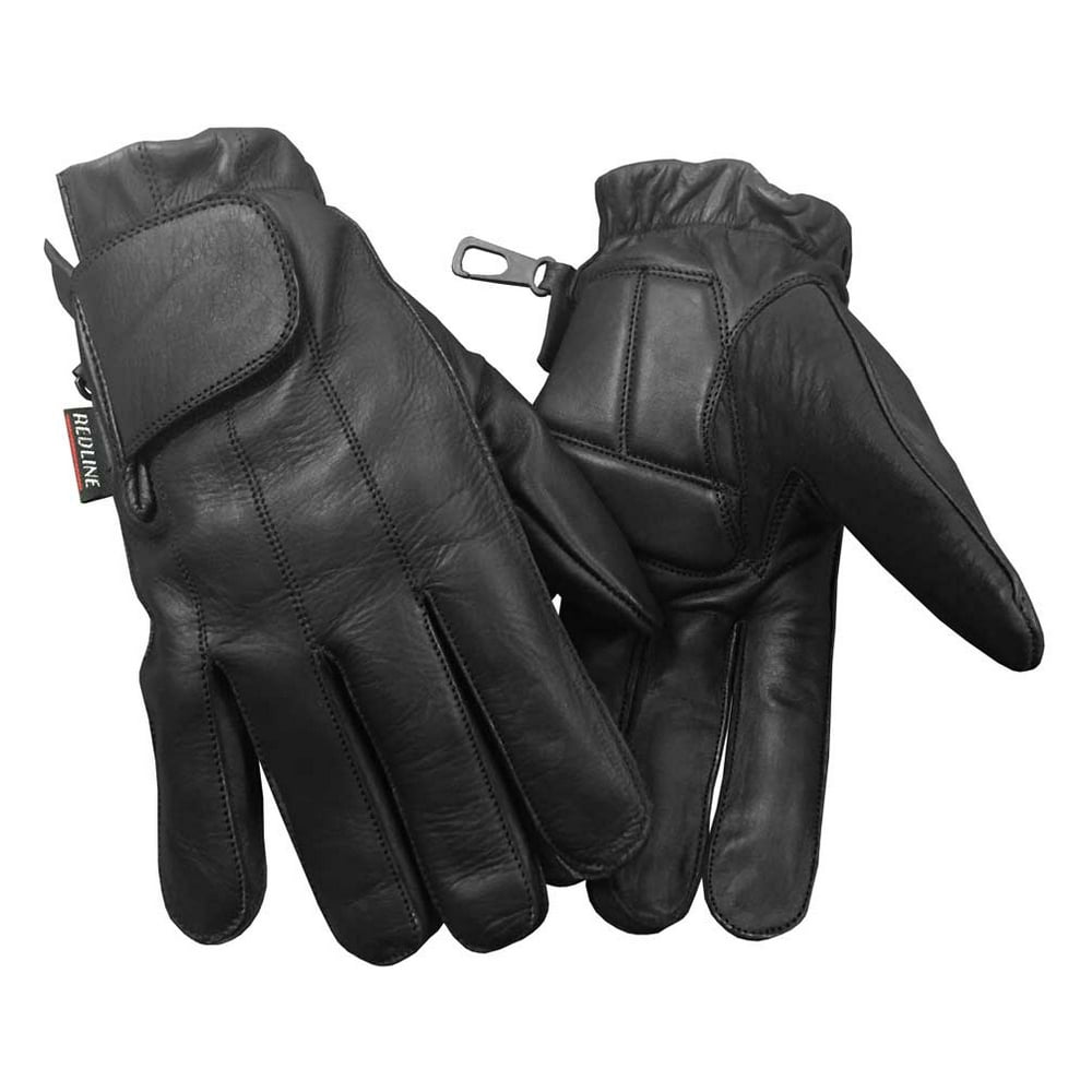 Redline Men's AntiVibration FullFinger Motorcycle Leather Gloves