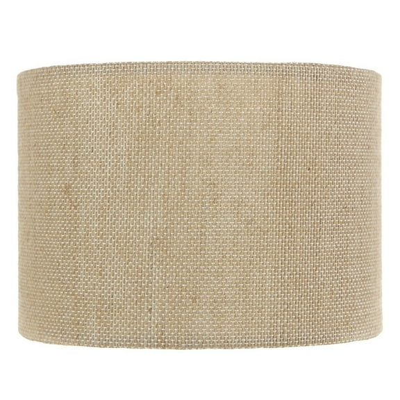 Beige Burlap 5 Inch Retro Barrel Drum Clip on Chandelier Lampshade
