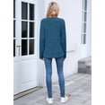 thumbnail image 3 of Women Long Sleeve Shirts Dressy Casual Button V Neck Pullover Sweaters Jumper Tops Fall Outfits  Blue XXL, 3 of 8
