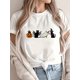 thumbnail image 1 of Women'S Halloween Graphic T-Shirt - Short Sleeve Crew Neck Casual Top with Jack-o'-Lanterns, Bats & Ghosts Design, Black Cotton Tee for Fall & Winter, 1 of 6