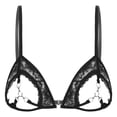 thumbnail image 3 of Sujetadores eróticos de copa abierta para mujer, Sujetador de encaje transparente, Top con anillos de Metal unidos en el busto, Bralette, ropa interior, 3 of 5