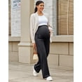 thumbnail image 7 of G4Free Maternity Pants Over The Belly Yoga Dress Work Pregnancy Pants Stretchy Lounge Wide Leg Trousers with Pockets, 7 of 7