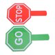 thumbnail image 5 of 2 piezas Señales de parada y avance Paleta de tráfico con asa Guardias de cruce impermeables de doble cara Señal de parada Señal de luz roja y verde para niños Tráfico Seguridad en la calle, 5 of 5