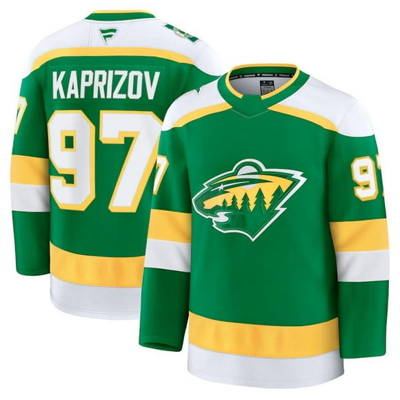 Men's Hockey Jersey Minnesota Wild Kaprizov 97# Adult Sport Player Jersey-Green