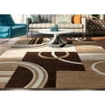 thumbnail image 6 of Echo Shapes Circles Ivory Beige Brown Modern 6x9 7x9 ( 6'7" x 9'3" ) Geometric Hand Carved Area Rug Easy to Clean Stain Fade Resistant Abstract Contemporary Thick Soft Plush Living Dining Room Rug, 6 of 7
