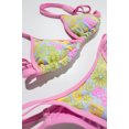 thumbnail image 3 of Ragstock Pink 70s Floral Bikini Top, 3 of 4