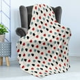 thumbnail image 4 of Mid Century Soft Flannel Fleece Throw Blanket, Retro Revival Space Design with Random Abstract Blots and Outlines, Cozy Plush for Indoor and Outdoor Use, 50" x 60", Slate Blue Red Black, by Ambesonne, 4 of 5
