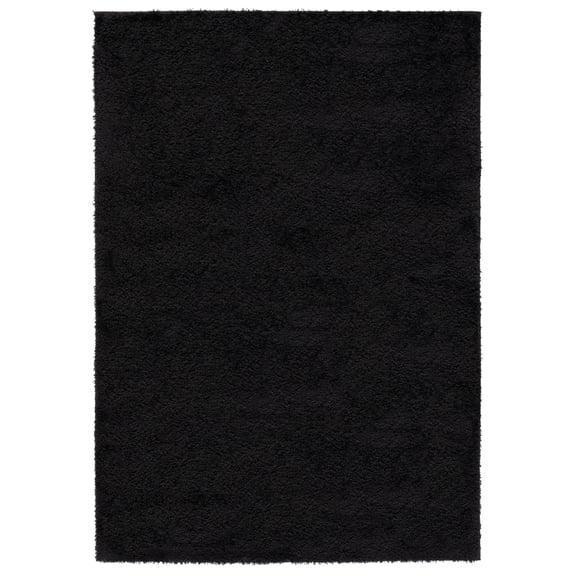 SAFAVIEH Tahoe Joey Solid Shag Area Rug, Black, 6'7" x 8'7"