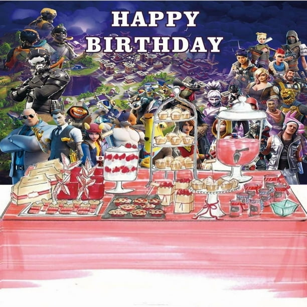 Fortnite Birthday Banner Backdrop Background Taspestry Post Wall