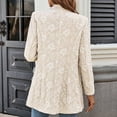 thumbnail image 7 of Uootdi Women's Floral Embroidered Blazer Long Sleeve Lapel Collar Button Down Jacket Casual Loose Fit Office Work or Weekend Outerwear Trendy Spring Summer Fashion Khaki Women Top, 7 of 7