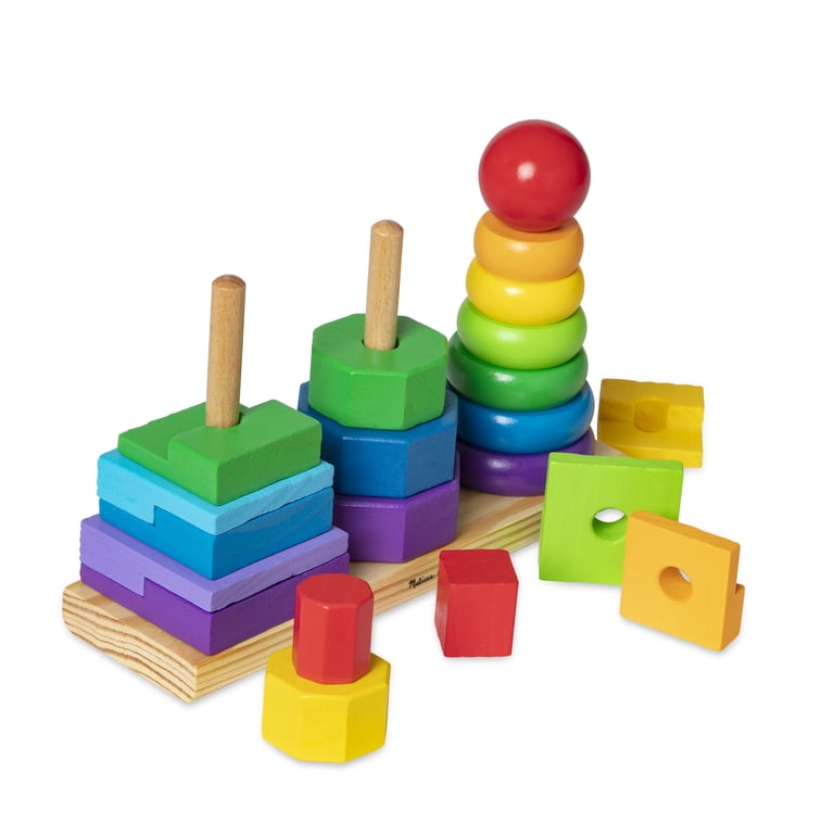 Melissa & Doug Geometric Stacker Wooden Toy, 21 Pieces photo 4