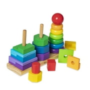 Melissa & Doug Geometric Stacker - Wooden Educational Toy