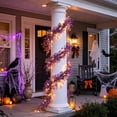 thumbnail image 5 of 71 Inch LED Glowing Black Ivy Garland, Artificial Hanging Purple Fern Greenery Vines with Lights, Fake Leaves Swag for Halloween Thanksgiving Indoor Outdoor Garden Wall Party Decor, 5 of 9