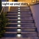 thumbnail image 5 of Luces solares para cubierta al aire libre, luces solares para escalones, luces solares Led impermeables, luz blanca para escaleras al aire libre, valla, Patio, 5 of 6