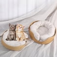 thumbnail image 2 of Cipaher Cats Woven Straw Cat Bed Sleeping Nest Basket with Cushion Breathable for Kitten Small Dogs Puppy, 2 of 5