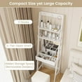 thumbnail image 7 of CHARMAID Small Vanity Desk with Mirror, Ladder Makeup Vanity Table with Flip top Mirror, Open Shelves, Hidden Storage Compartments, Compact White Bedroom Dressing Table with Stool, 7 of 7