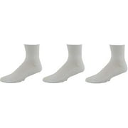 Sierra Socks Diabetic Arthritic Men Ankle Cushioned Sole Smooth Toe 3 Pair Pack (Sock Size 10-13, Shoe Size 6-12, White)