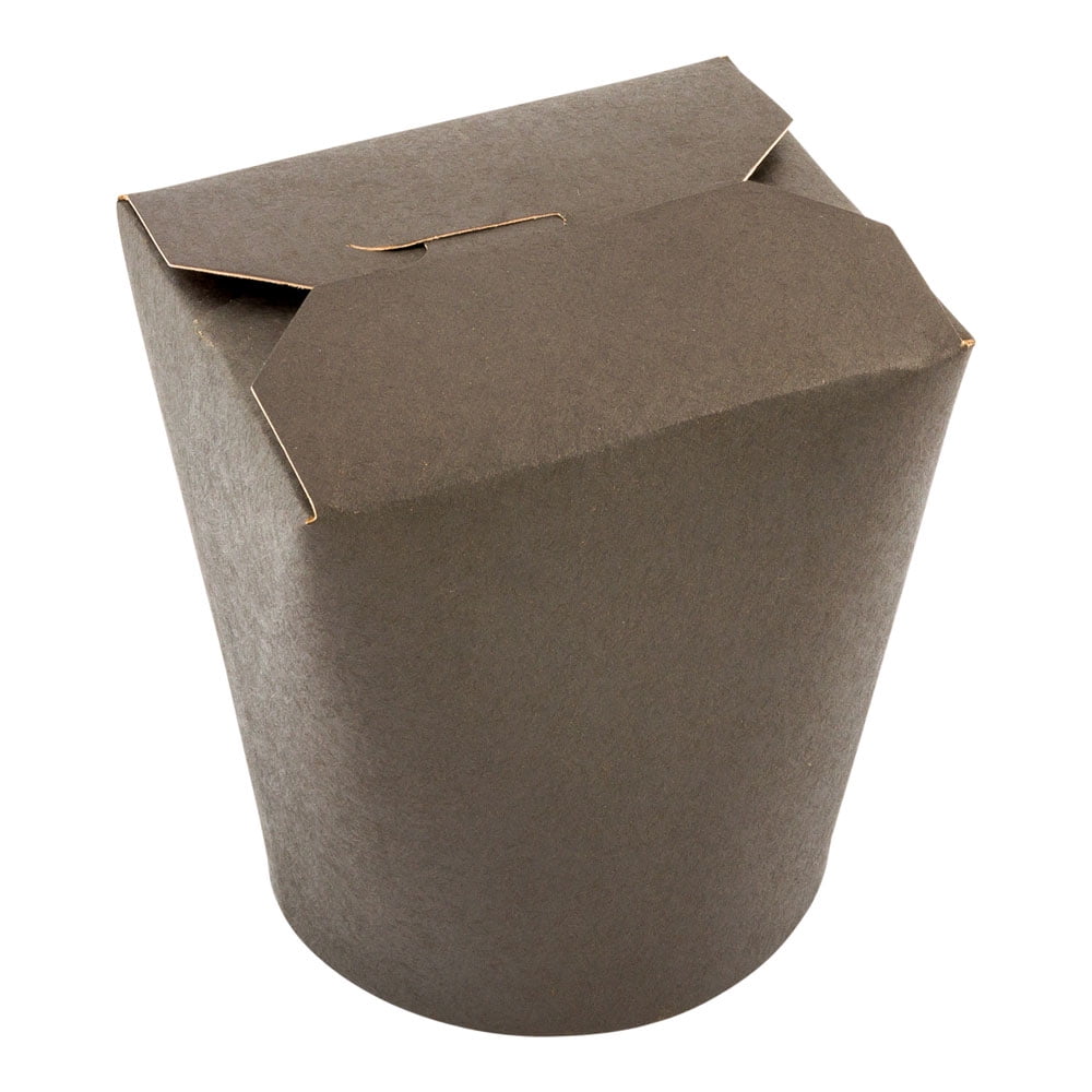 #3 Black Paper Folding Food Takeout Containers – 7-3/4in x 5-1/2in x  2-1/2in – 66oz – 200 per case