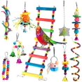 thumbnail image 1 of ZHAOCHENG Paquete de 10 juguetes masticables para pájaros, juguetes para loros, jaula de juguete para periquitos, cacatúas, cotorras, agapornis, cacatúas, guacamayos, pinzones, mascotas pequeñas, 1 of 5