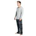 thumbnail image 2 of Ashford & Brooks Men's Jersey Knit Long-Sleeve Top and Mink Fleece Bottom Pajama Set - Black/Charcoal - Large, 2 of 4