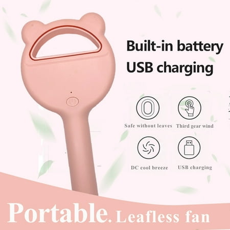 

Bladeless Fan 3-Speed USB Rechargeable Portable Mini Fan Ultra-Low Noise Adjustable Handheld Personal Fan for Kids